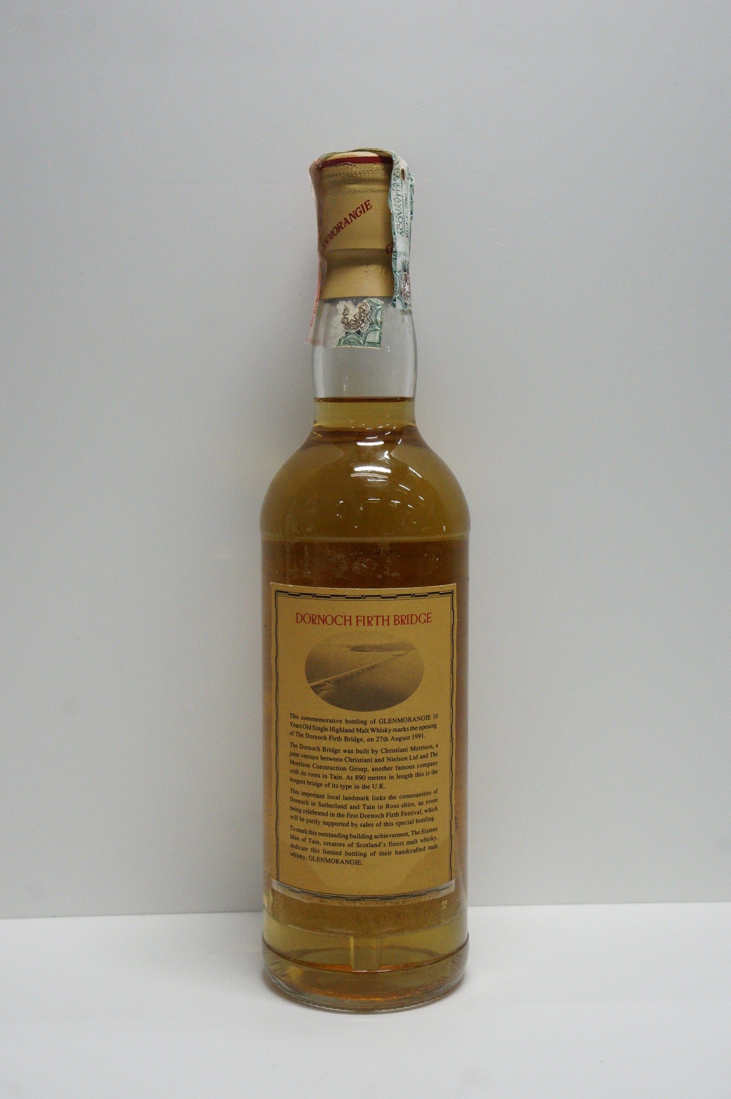 GLENMORANGIE - SINGLE MALT - OB - 10YO "SINGLE HIGHLAND MALT" DORNOCH FIRTH BRIDGE COMMEMORATIVE BOTTLING