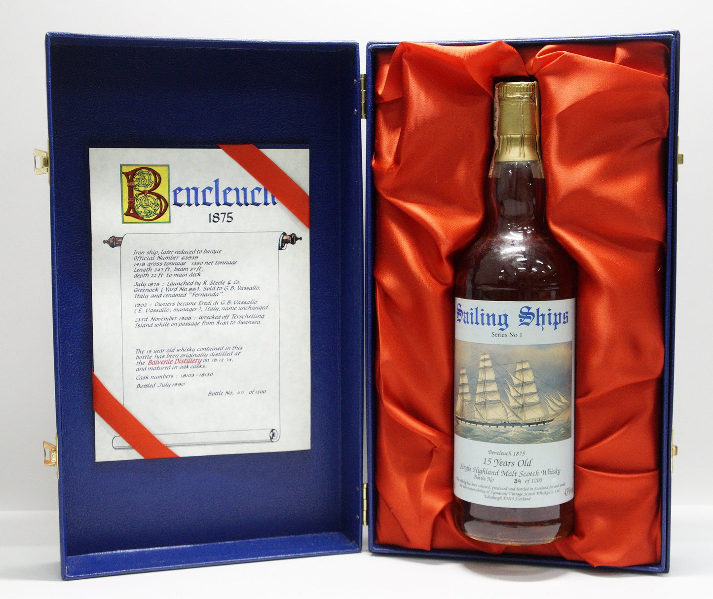 BALVENIE - SINGLE MALT - IB - SIGNATORY "SAILING SHIPS SERIES NO. 1 - BENCLEUCH 1875" CASKS #18103-30
