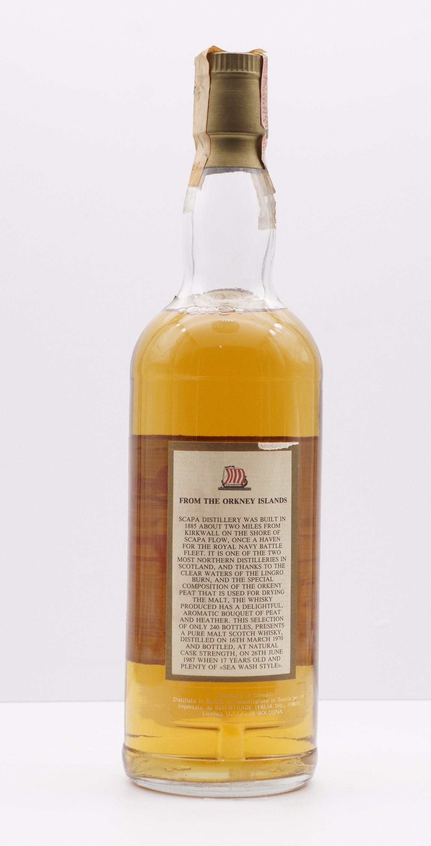 SCAPA - SINGLE MALT - IB - GORDON & MACPHAIL (G&M) FOR INTERTRADE "SHIP LABEL - FROM THE ORKNEY ISLAND"