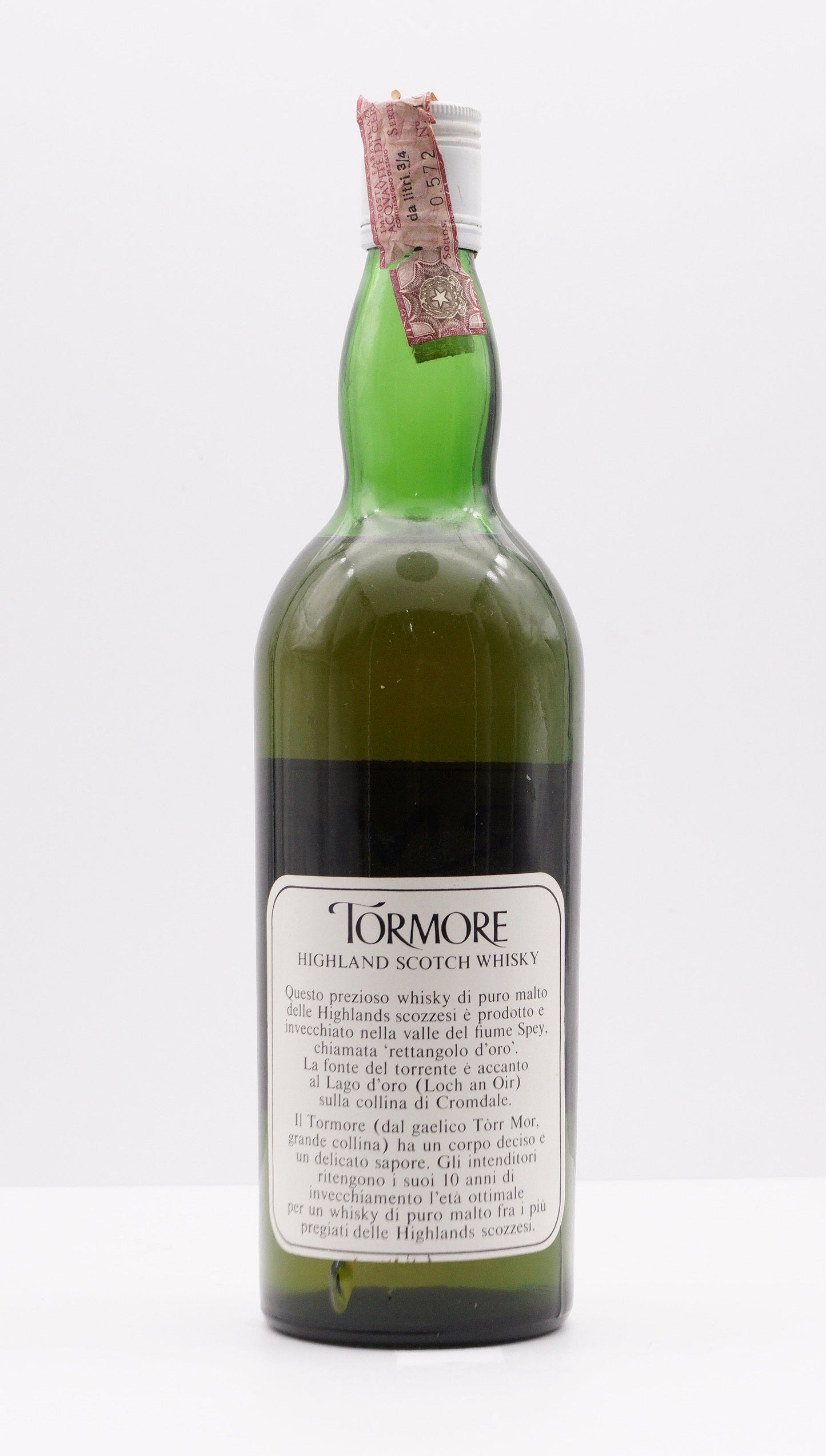 TORMORE - SINGLE MALT - OB - "PURE MALT 100% HIGHLAND SCOTCH" ITALIAN IMPORT (DREHER)