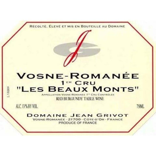 DOMAINE JEAN GRIVOT VOSNE-ROMANEE 1ER CRU - LES BEAUX MONTS 2006