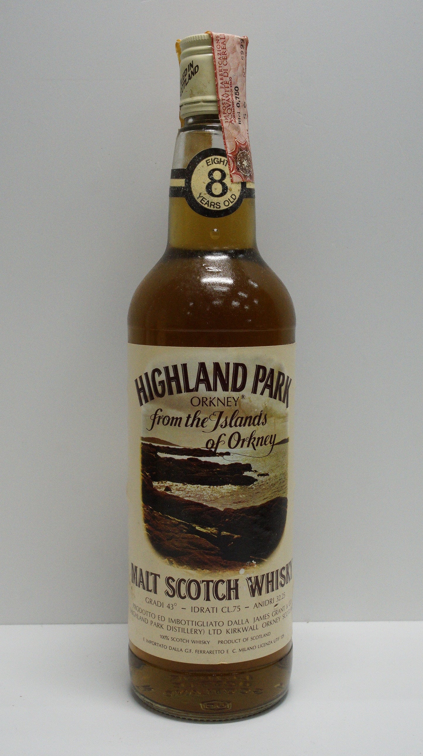 HIGHLAND PARK - SINGLE MALT - OB - "FROM THE ISLAND OF ORKNEY" (FERRARETTO LABEL 1970S)