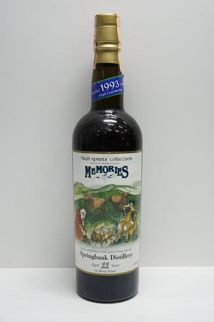 SPRINGBANK - SINGLE MALT - IB - HIGH SPIRITS' COLLECTION "MEMORIES SERIES" SHERRY WOOD