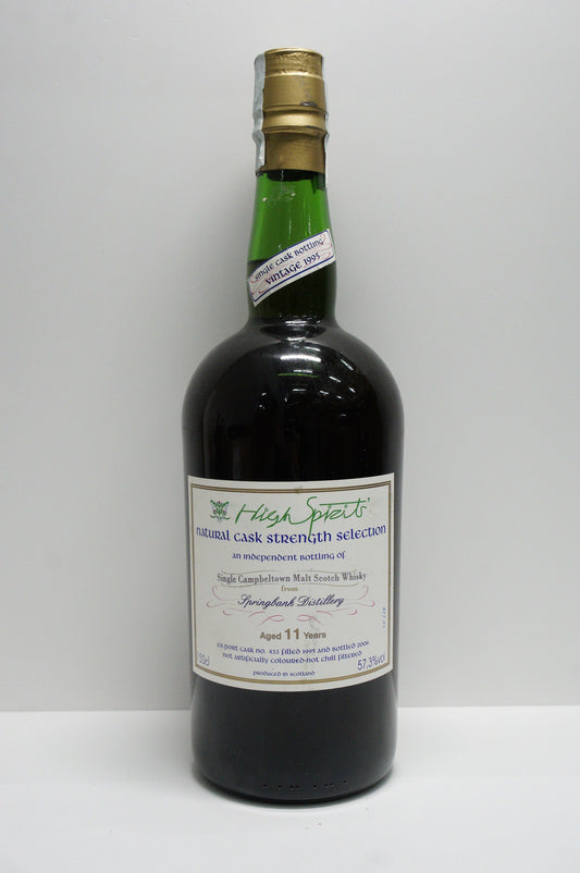 SPRINGBANK - SINGLE MALT - IB - HIGH SPIRITS' COLLECTION "NATURAL CASK STRENGTH SELECTION SERIES" EX-PORT CASK #433