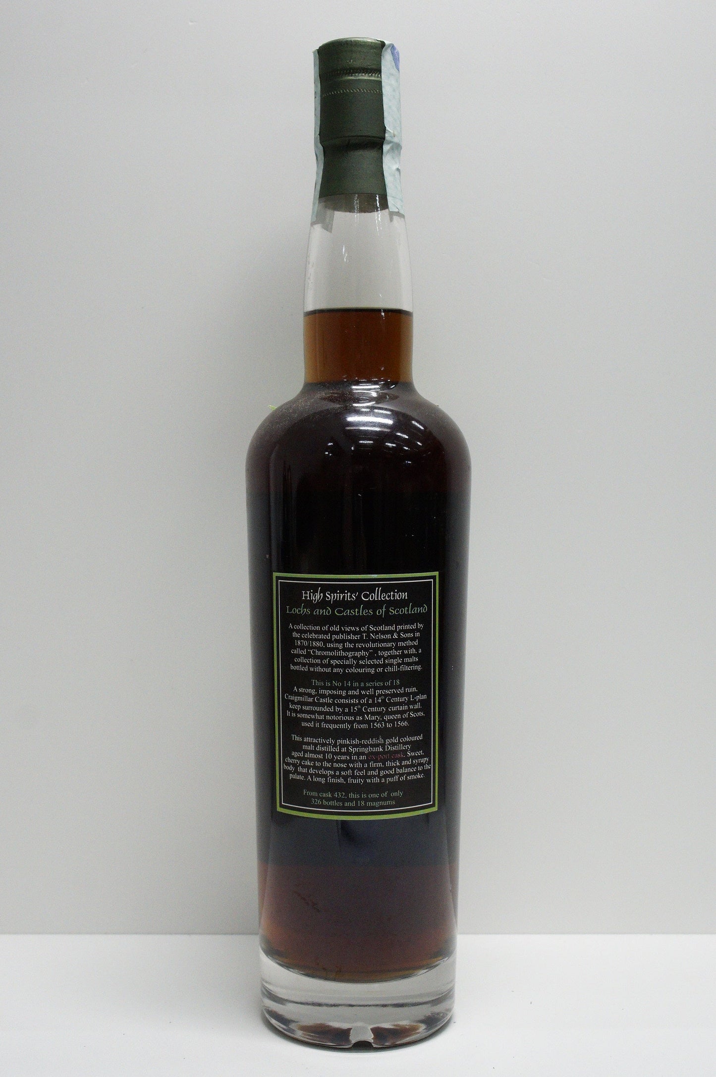 SPRINGBANK - SINGLE MALT - IB - HIGH SPIRITS' COLLECTION "LOCHS AND CASTLES OF SCOTLAND SERIES NO. 14" CASK #432