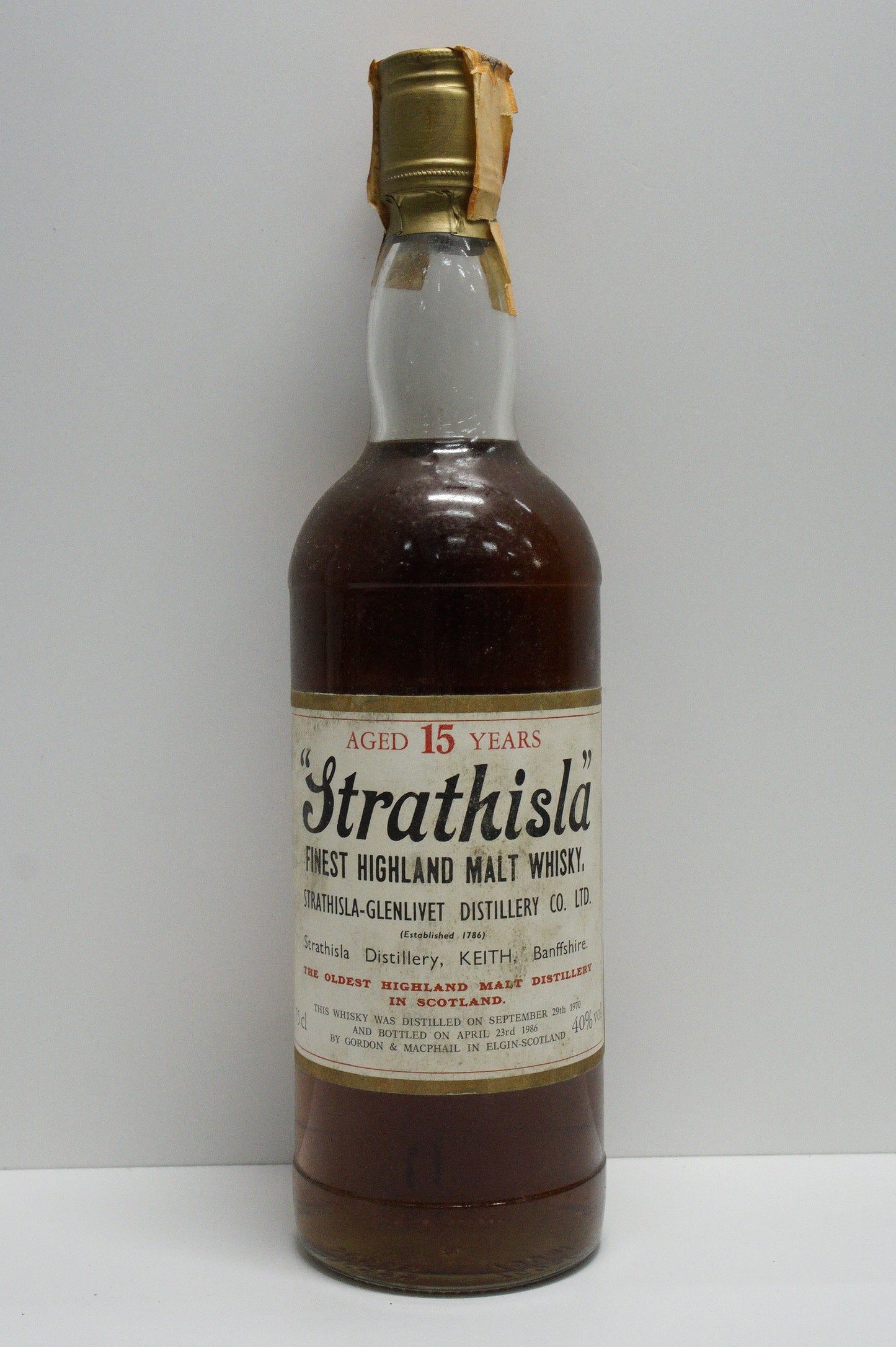 STRATHISLA - SINGLE MALT - IB - Gordon & MacPhail (G&M) LICENSED BOTTLING 15YO "FINEST HIGHLAND MALT"