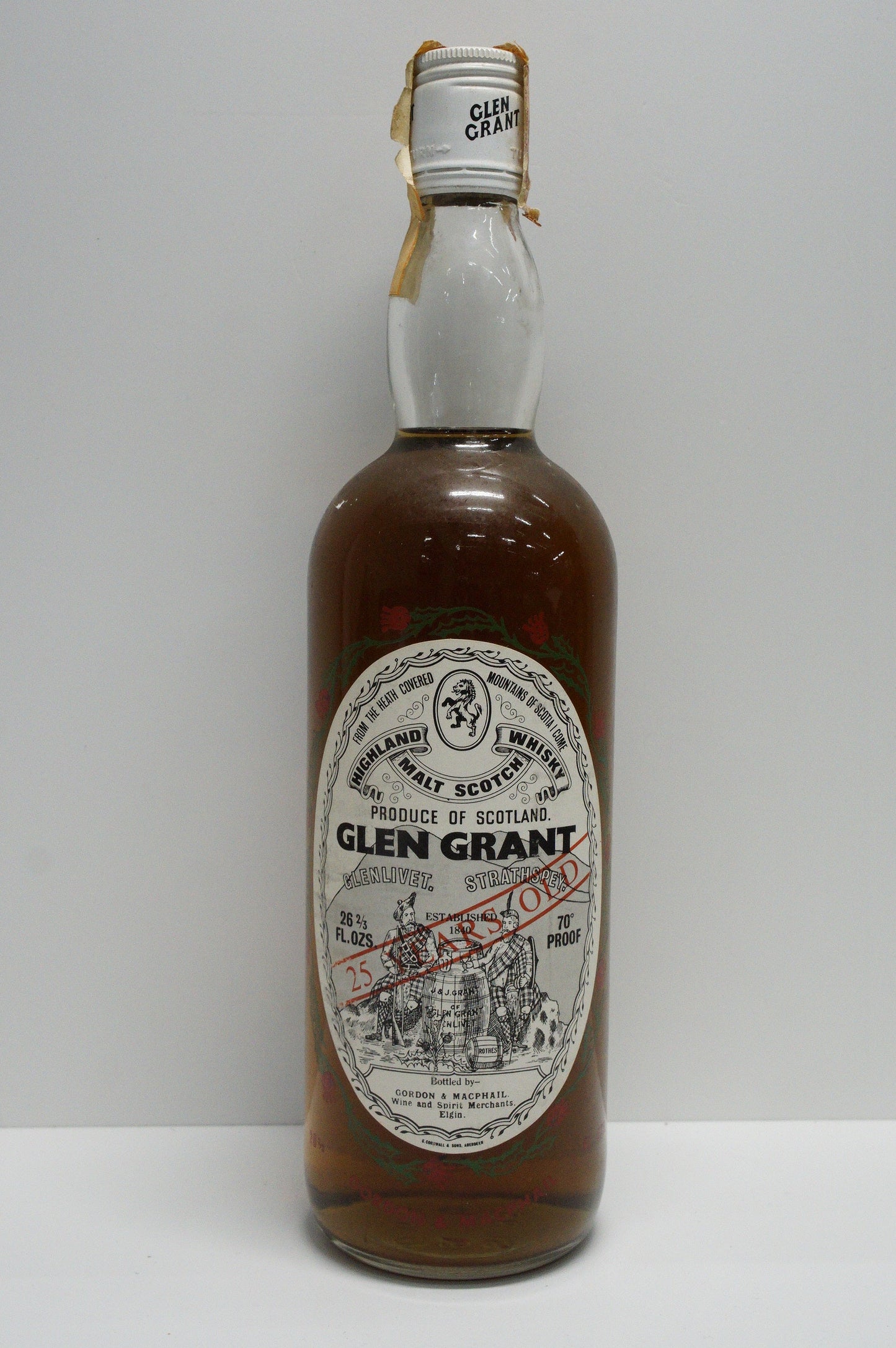 GLEN GRANT - GLENLIVET - SINGLE MALT - IB - GORDON & MACPHAIL (G&M) "STRATHSPEY HIGHLAND MALT LABEL" 25YO