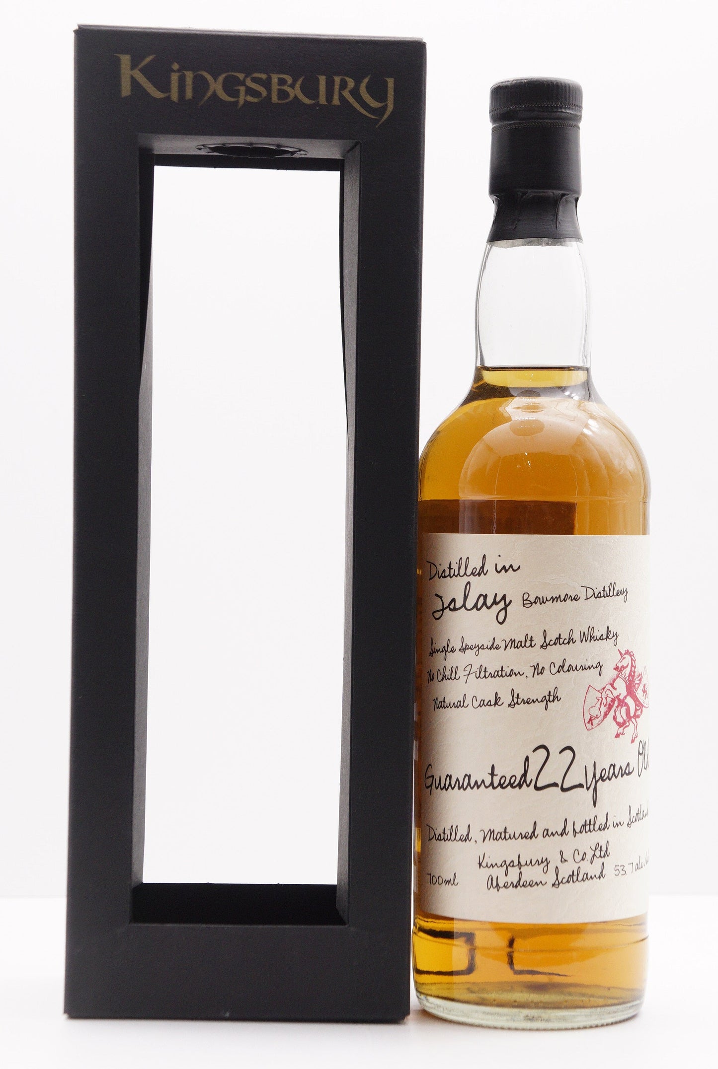 BOWMORE - SINGLE MALT - IB - KINGSBURY "HANDWRITING LABEL WITH RED LOGO"