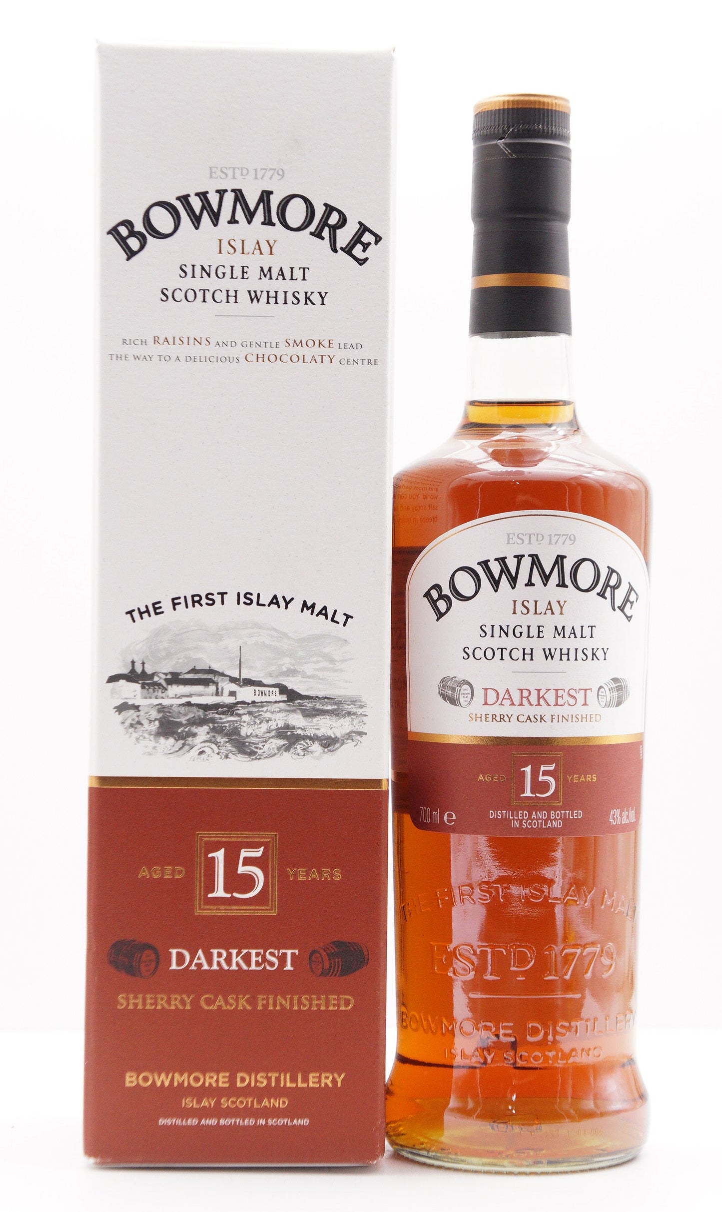 BOWMORE - SINGLE MALT - "DARKEST" 15YO (2007 LABEL)
