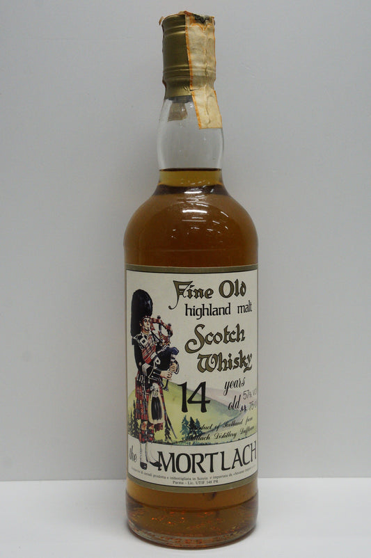MORTLACH - SINGLE MALT - IB - SESTANTE "FINE OLD HIGHLAND MALT" PIPER LABEL 14YO