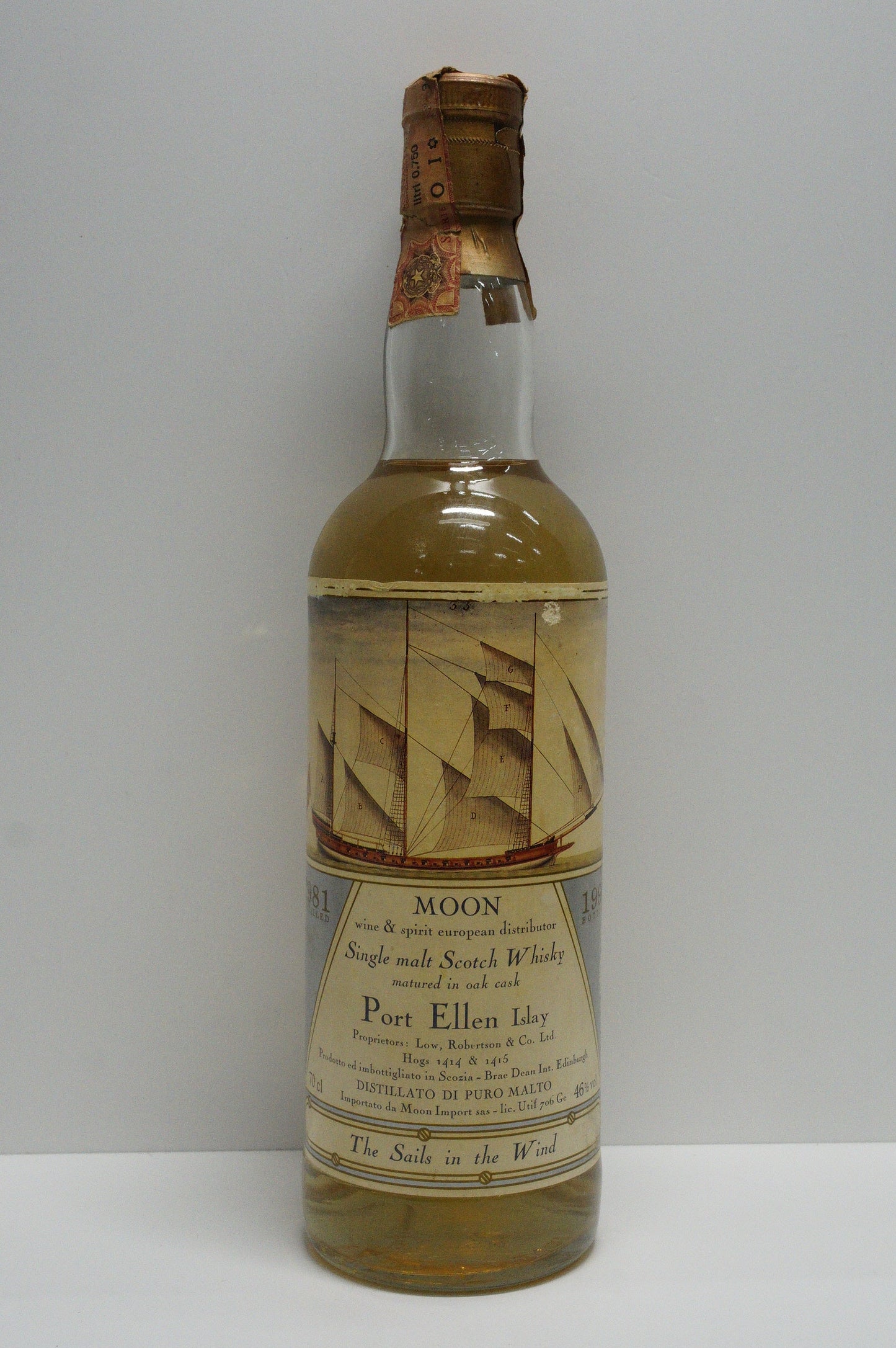 PORT ELLEN - SINGLE MALT - IB - MOON IMPORT "SAILS IN THE WIND" CASK #1414/15