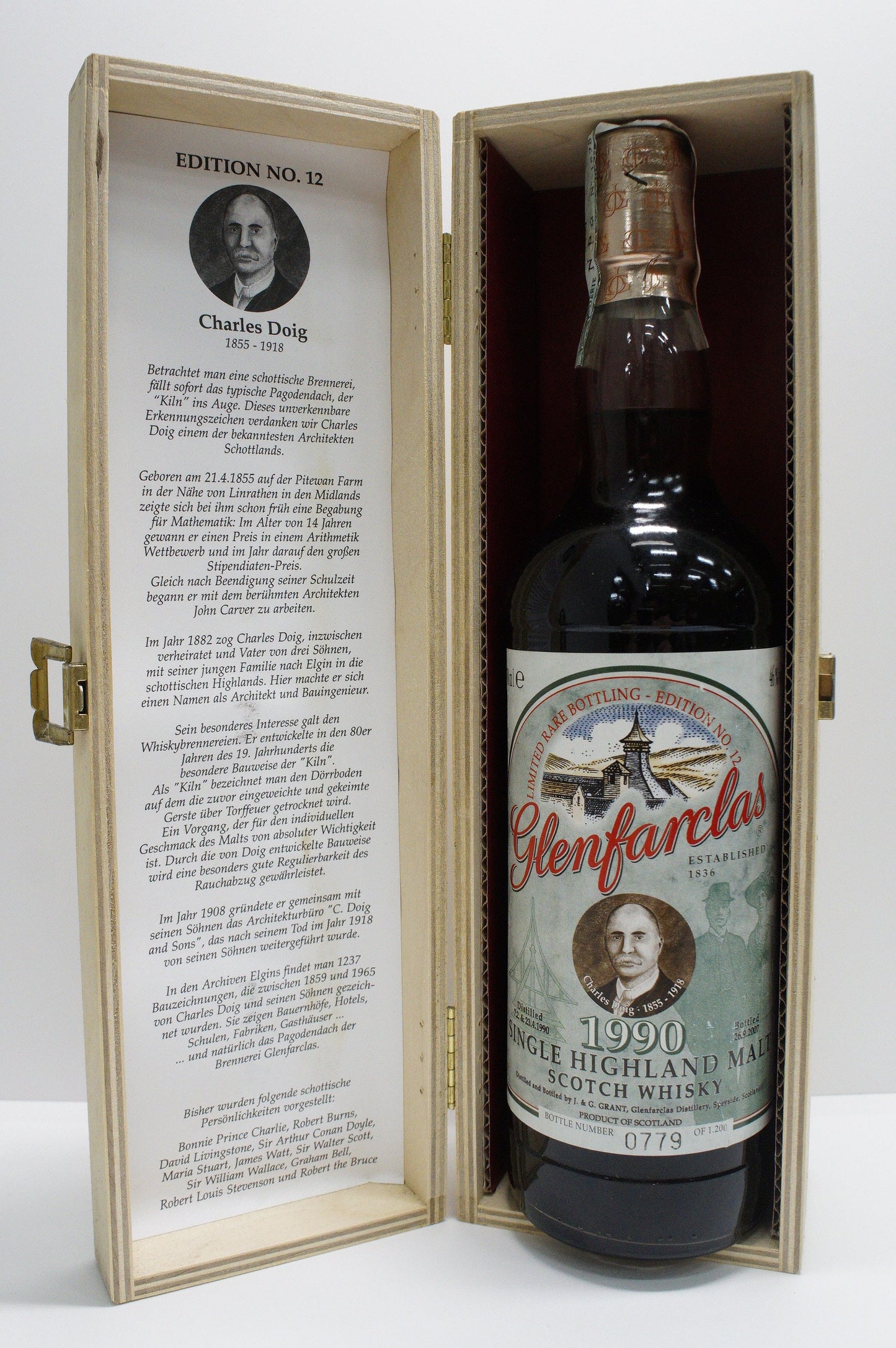 GLENFARCLAS - SINGLE MALT - OB - "SPIRIT OF INDEPENDENCE EDITION NO.12 - CHARLES DOIG" CASKS #1088+4705+4706