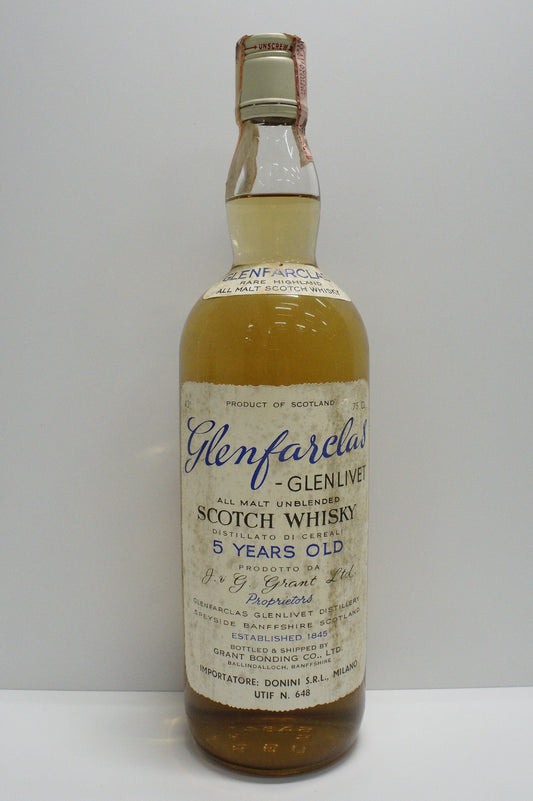 GLENFARCLAS - SINGLE MALT - OB - "ALL MALT UNBLENDED" STRAIGHT BOTTLE PINEROLO IMPORT