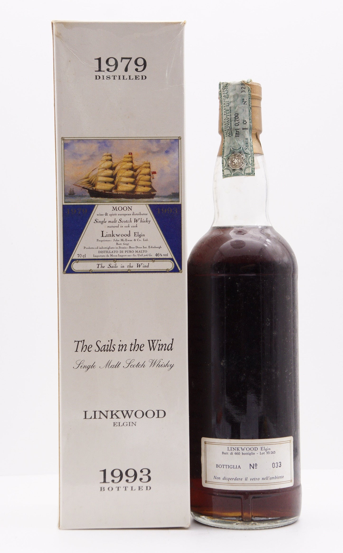 LINKWOOD - SINGLE MALT - IB - MOON IMPORT "SAILS IN THE WIND" BUTT #6097
