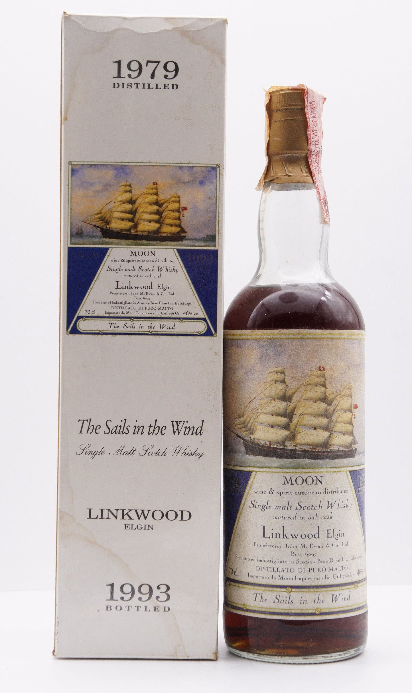 LINKWOOD - SINGLE MALT - IB - MOON IMPORT "SAILS IN THE WIND" BUTT #6097