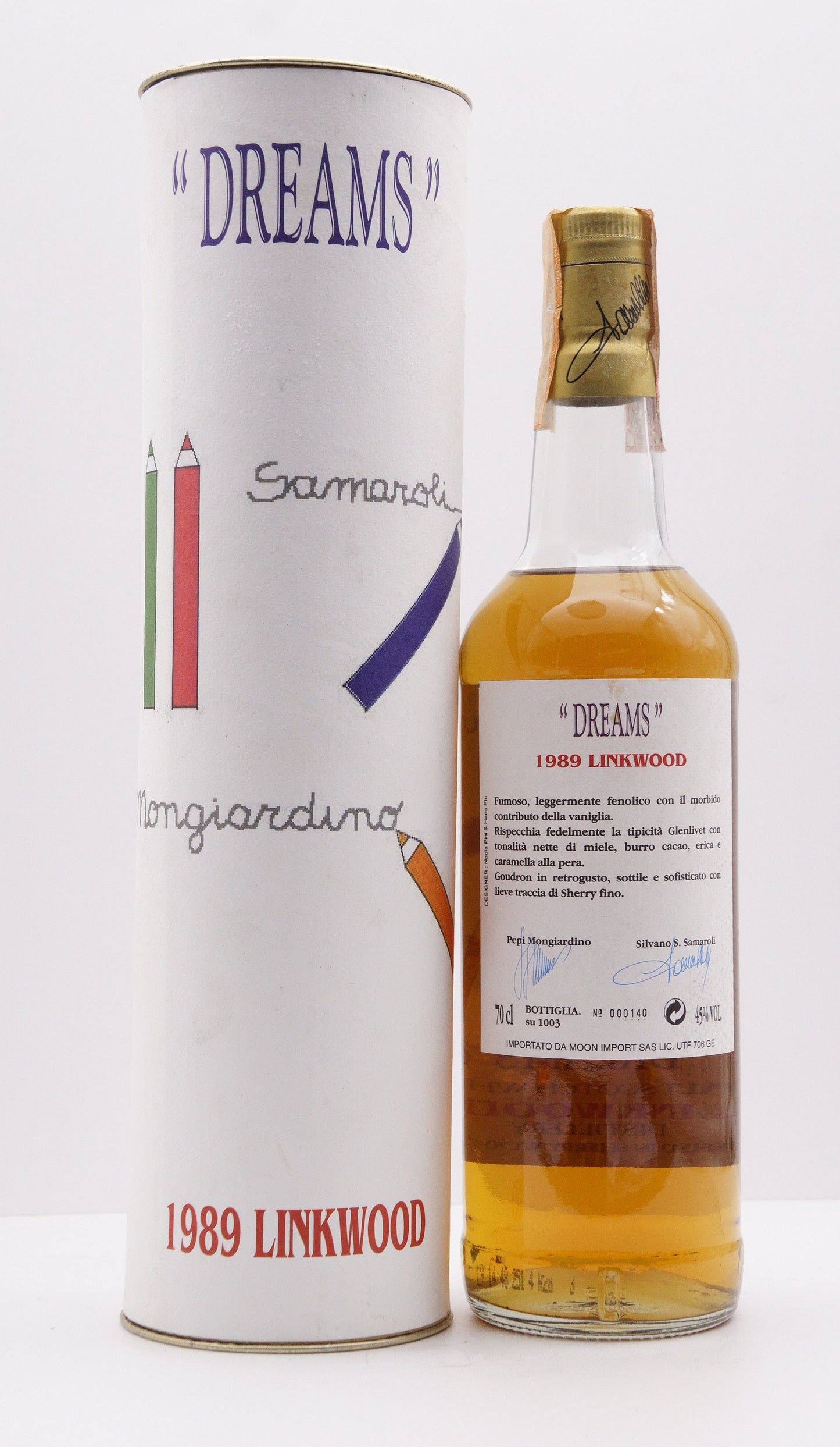 LINKWOOD - SINGLE MALT - IB - MOON IMPORT "MONGIARDINO DREAMS SERIES"