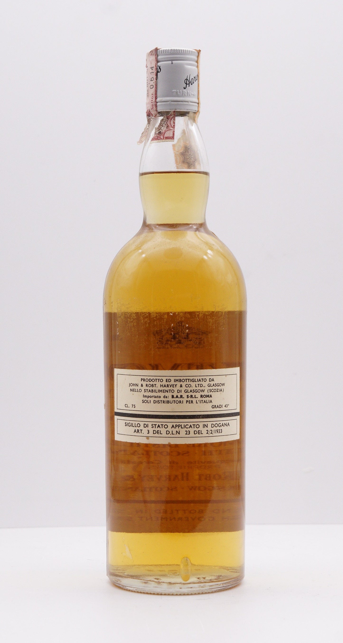 AULTMORE - SINGLE MALT - OB - "FINEST HIGHLAND MALT" JOHN & ROBT. HARVEY & CO. LTD. ITALIAN IMPORT (B.A.R.)