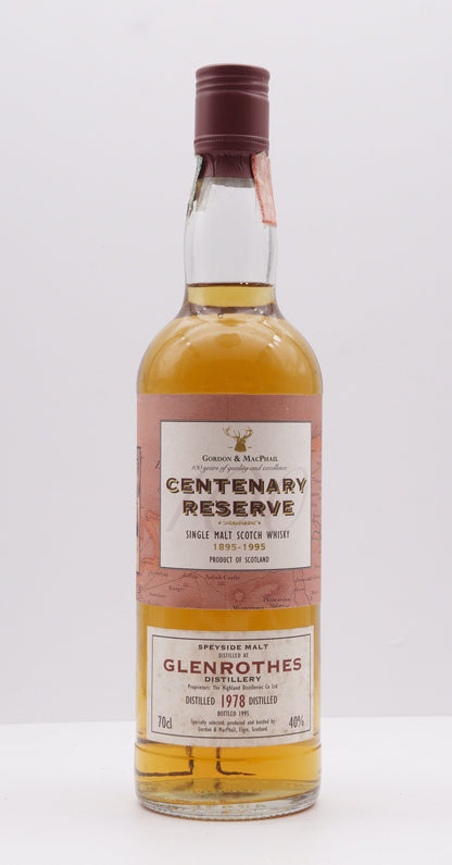 GLENROTHES - SINGLE MALT - IB - GORDON & MACPHAIL (G&M) "CENTENARY RESERVE SERIES"