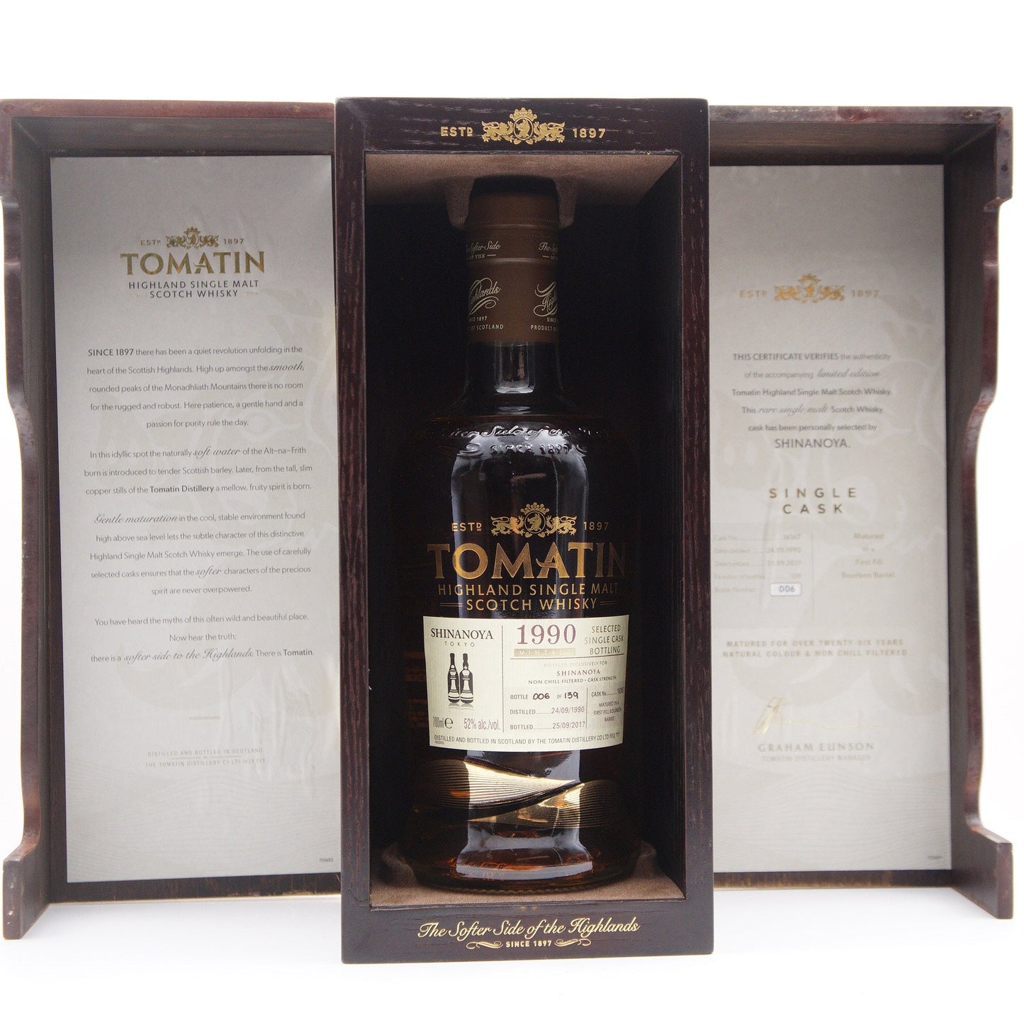TOMATIN - SINGLE MALT - OB - FOR SHINANOYA - CASK #16367