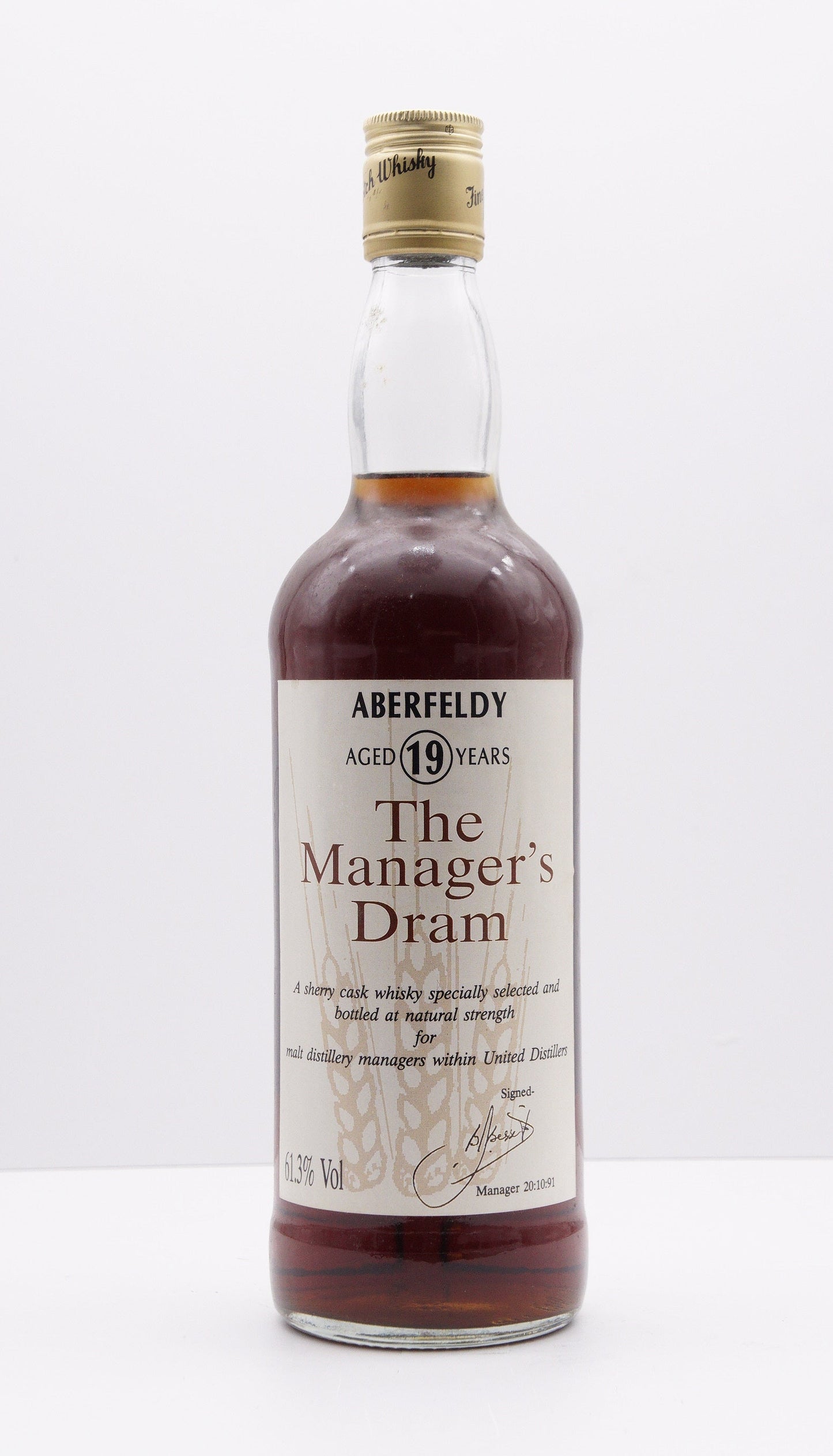 ABERFELDY - SINGLE MALT - OB - "MANAER'S DRAM 1991"