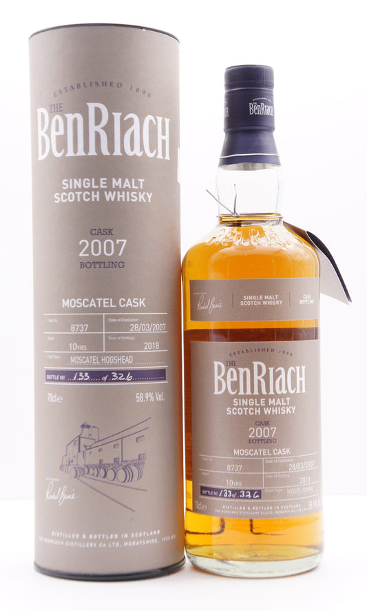 BENRIACH - SINGLE MALT - OB - SINGLE CASK BATCH 15 (2018) MOSCATEL HOGSHEAD #8737