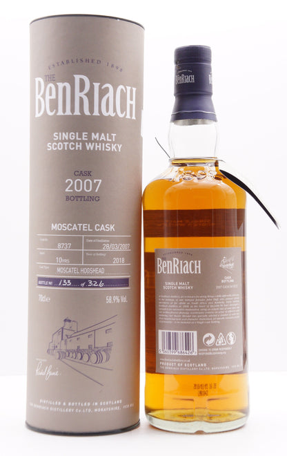 BENRIACH - SINGLE MALT - OB - SINGLE CASK BATCH 15 (2018) MOSCATEL HOGSHEAD #8737