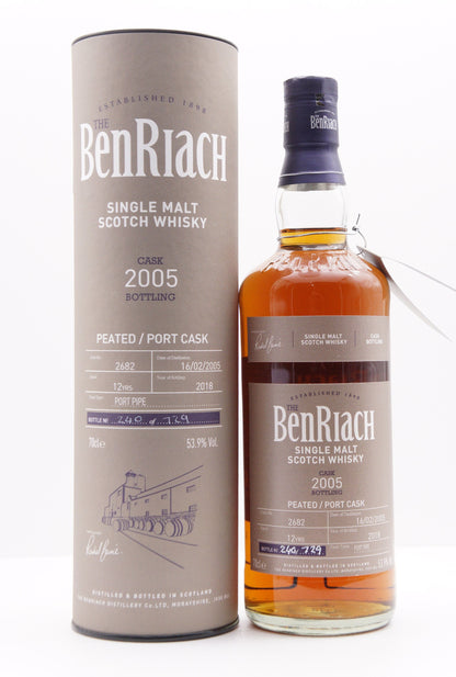 BENRIACH - SINGLE MALT - OB - SINGLE CASK BATCH 15 (2018) PORT PIPE #2682 (PEATED)