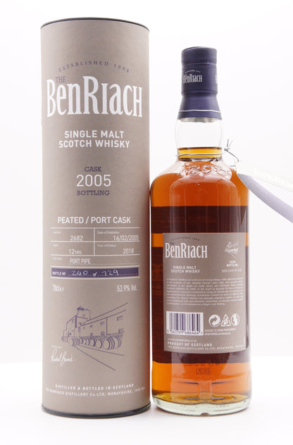 BENRIACH - SINGLE MALT - OB - SINGLE CASK BATCH 15 (2018) PORT PIPE #2682 (PEATED)