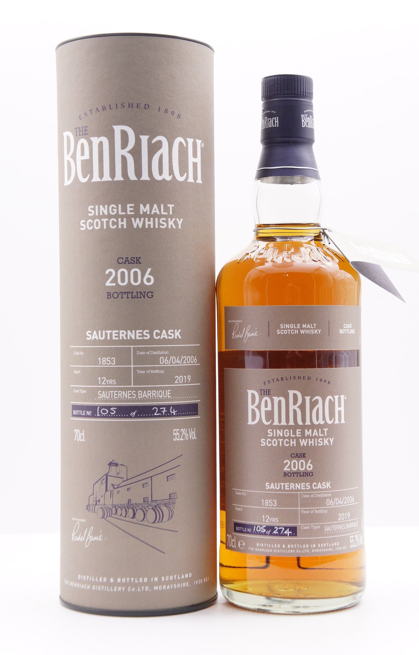 BENRIACH - SINGLE MALT - OB - SINGLE CASK BATCH 16 (2019) SAUTERNES BARRIQUE #1853