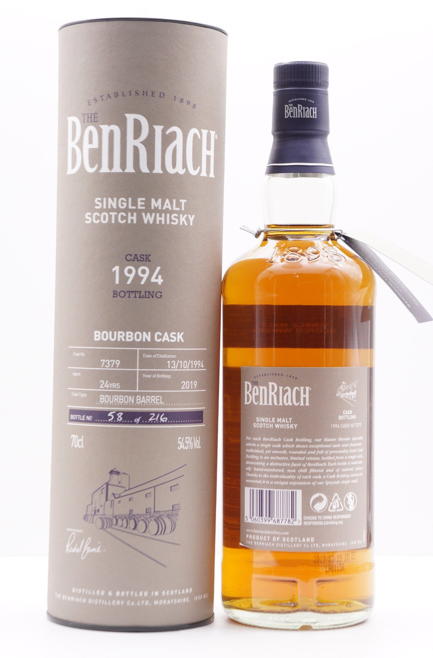 BENRIACH - SINGLE MALT - OB - SINGLE CASK BATCH 16 (2019) BOURBON CASK #7379