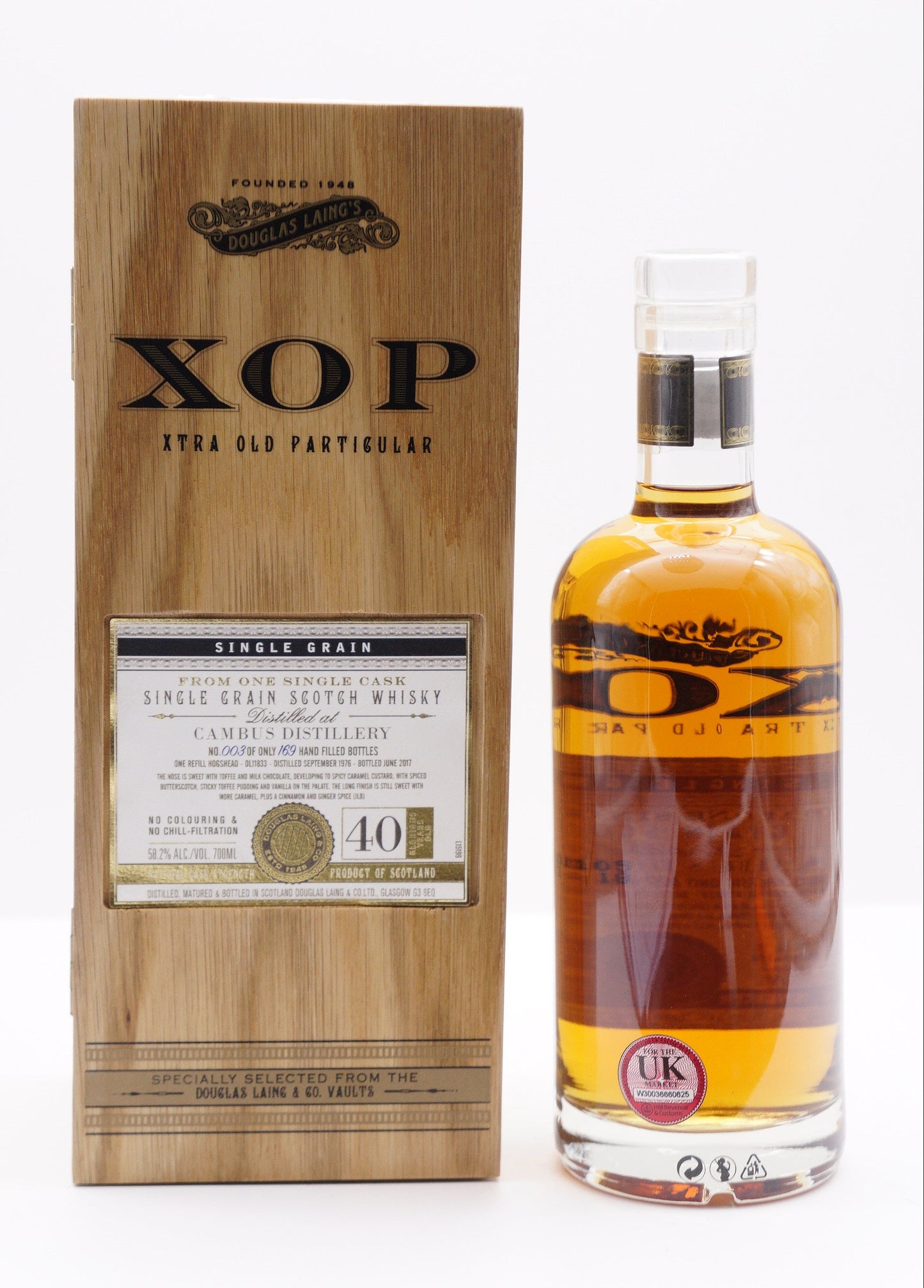 CAMBUS - SINGLE GRAIN - IB - "DOUGLAS LAING" X.O.P. SERIES" CASK #11833