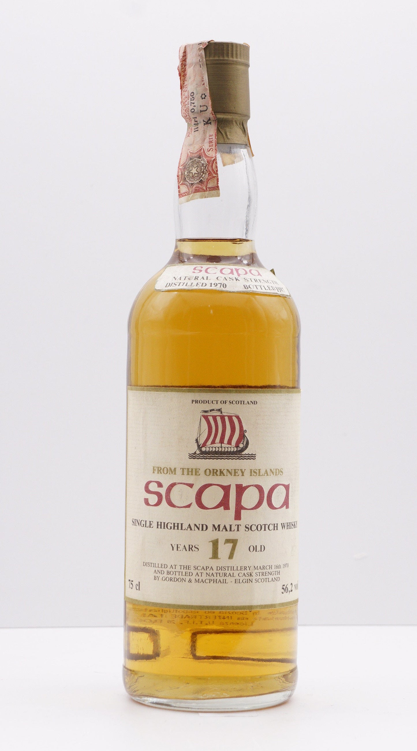 SCAPA - SINGLE MALT - IB - GORDON & MACPHAIL (G&M) FOR INTERTRADE "SHIP LABEL - FROM THE ORKNEY ISLAND"