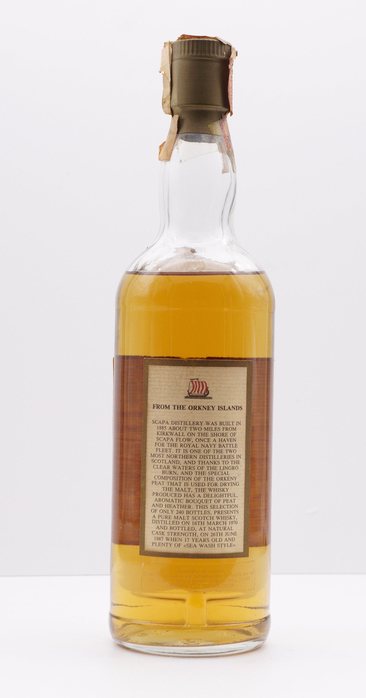 SCAPA - SINGLE MALT - IB - GORDON & MACPHAIL (G&M) FOR INTERTRADE "SHIP LABEL - FROM THE ORKNEY ISLAND"
