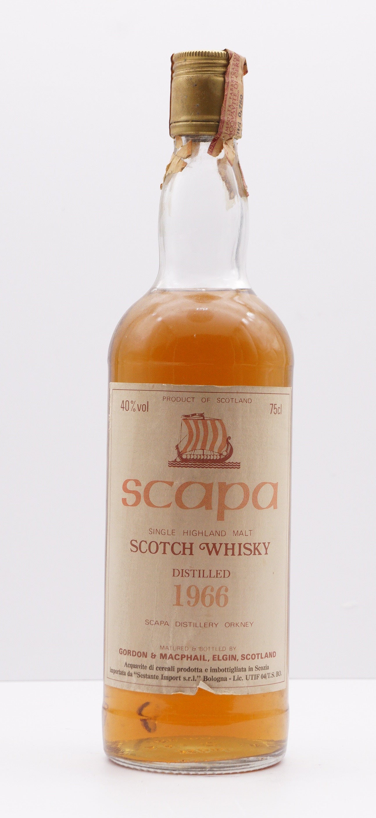 SCAPA - SINGLE MALT - IB - GORDON & MACPHAIL (G&M) "SHIP LABEL"