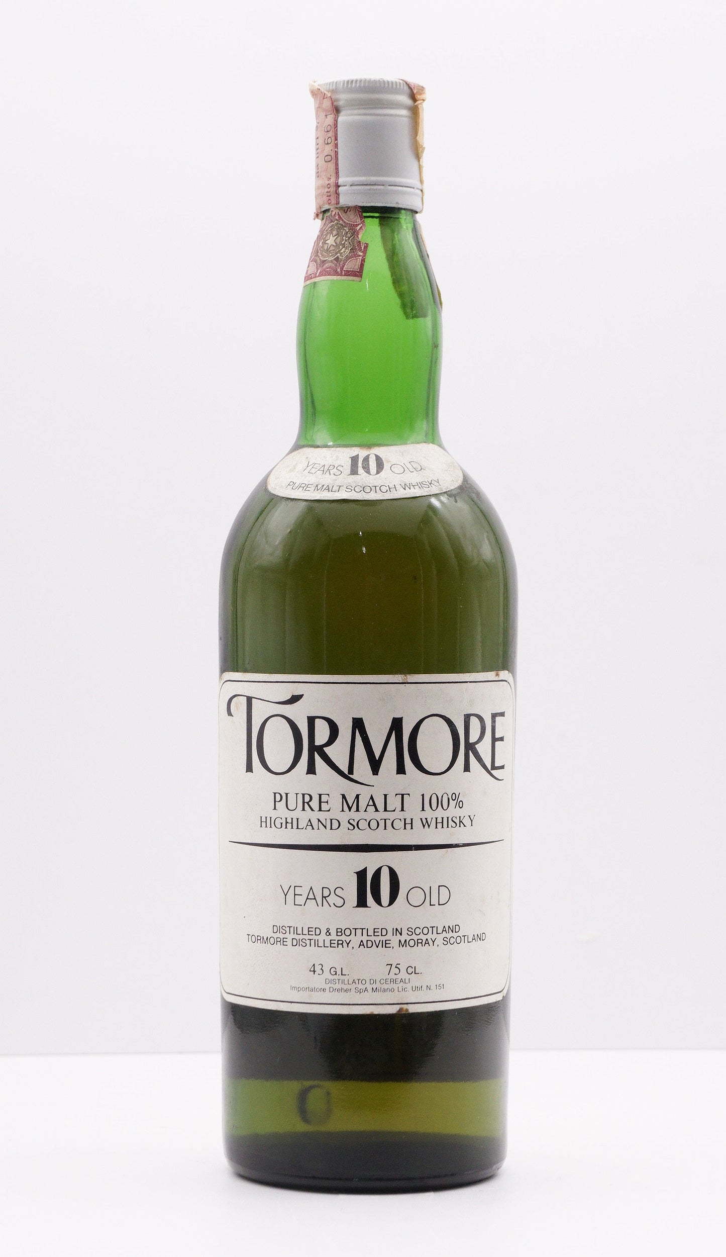 TORMORE - SINGLE MALT - OB - "PURE MALT 100% HIGHLAND SCOTCH" ITALIAN IMPORT (DREHER)